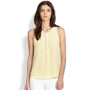 Joie Yellow and Tan Silk Tank